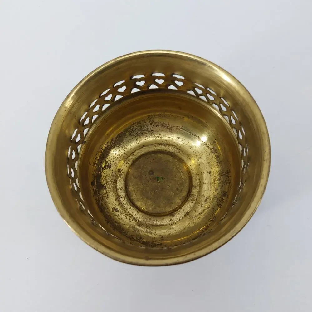 Vintage Brass Dish Vase Planter Decorative Bowls
